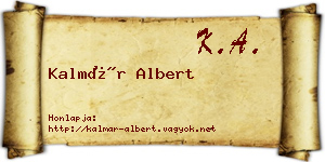 Kalmár Albert névjegykártya