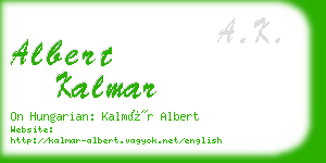 albert kalmar business card